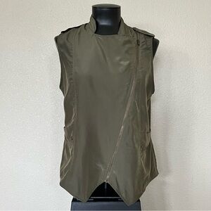Mossimo Supply Co Green Asymmetrical Sleeveless Vest